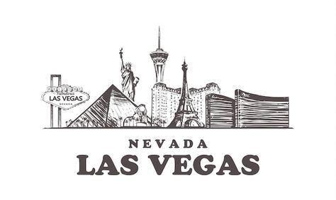 Attractions in las vegas, nevada Premium... | Premium Vector #Freepik #vector #building-silhouette #city-silhouette #tower #city-skyline City Drawing, Drawing Clipart, Hand Drawn Vector Illustrations, Hand Drawn Vector, Art Inspiration Painting, Las Vegas Nevada, Nevada, Premium Vector, Graphic Resources