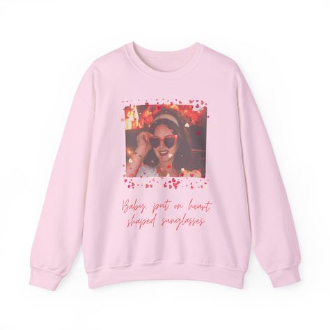 Valentines Day Sweatshirt, Shaped Sunglasses, Heart Shaped Sunglasses, Clean Cut, Top Tier, Cut And Style, Heavy Fabric, Lana Del Rey, Crew Neckline