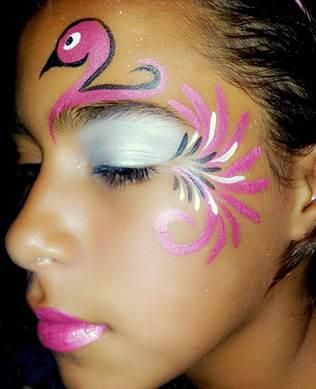 flamingo Flamingo Face Paint, Flamingo Makeup, Face Painting Images, Diy Face Paint, Bodysuit Tattoos, Animal Face Paintings, Flamingo Costume, Girl Face Painting, Face Painting Tutorials