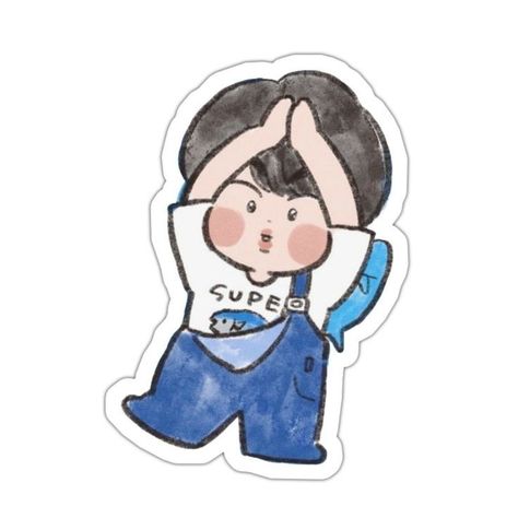 Jin Cute Drawing, Super Tuna Jin, Jin Chibi, Jin Super Tuna, Bt21 Stickers, Super Tuna, Sticker Bts, Bts Sticker, Bts Stickers