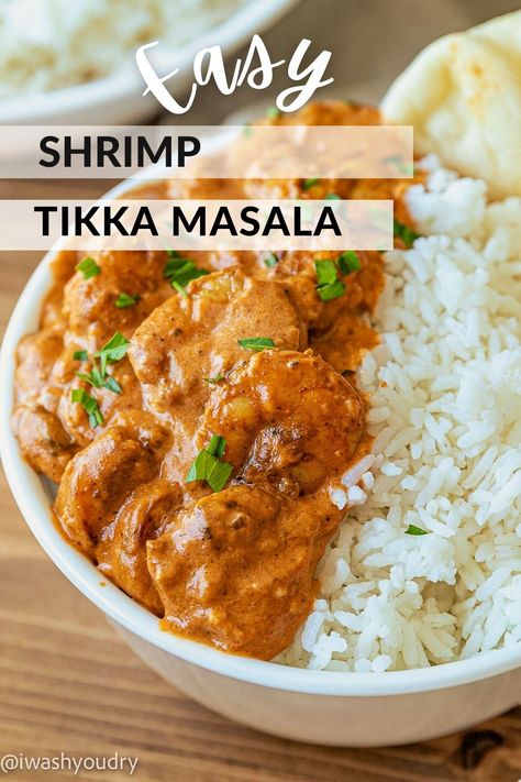 This ultra creamy Shrimp Tikka Masala Recipe is as filled with tender and plump shrimp in a luscious and rich, spiced tomato sauce. Indian Sea Food Recipes, Shrimp Recipes Indian Style, Butter Shrimp Indian, Prawn Tikka Masala, Shrimp Korma Recipe, Shrimp Recipes Indian, Shrimp Curry Recipe Indian, Shrimp Indian Recipes, Indian Seafood Recipes