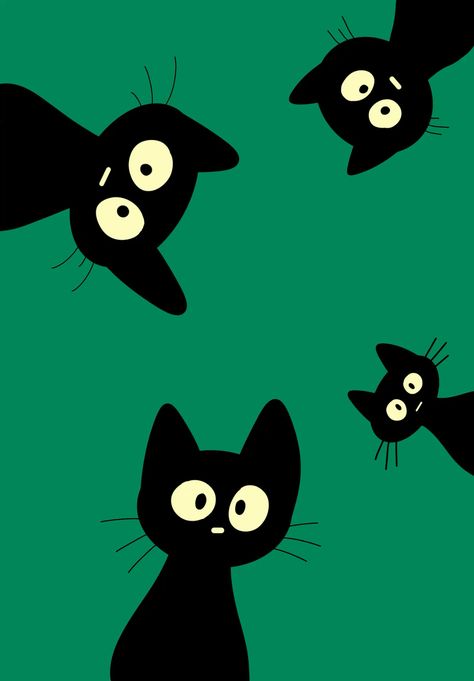 #wallpaperdesign #drawing #cat Black Cat Pattern Wallpaper, Cattery Ideas, Cat Pattern Wallpaper, Black Cat Pattern, Happy Kitten, Ipad Painting, Cartoon Cats, Drawing Cat, Halloween Outdoor