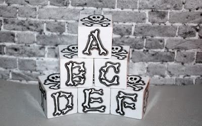 Gothic Baby Nursery, Gothic Nursery, Punk Baby, Gothic Baby, Abc Blocks, Goth Kids, Goth Baby, Baby Bats, Alphabet Blocks