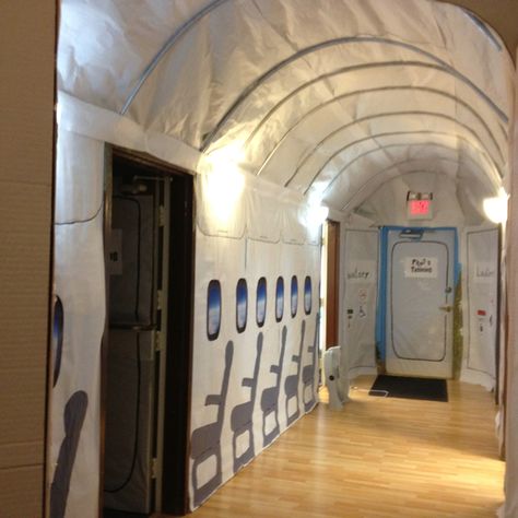 Sky vbs airplane hallway Galactic Starveyors Vbs 2017, Airport Theme, Preschool Room, Around The World Theme, Space Camp, Vbs Themes, Classroom Transformation, Airplane Party, Vbs Crafts