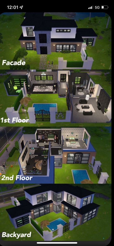 Sims 4 Loft, Casas The Sims Freeplay, 2 Story Bloxburg House, Sims 4 Houses Layout, Rumah Minecraft Sederhana, Sims Freeplay Houses, Bloxburg House Ideas Layout, Bloxburg House Ideas 2 Floor, Minecraft House Plans