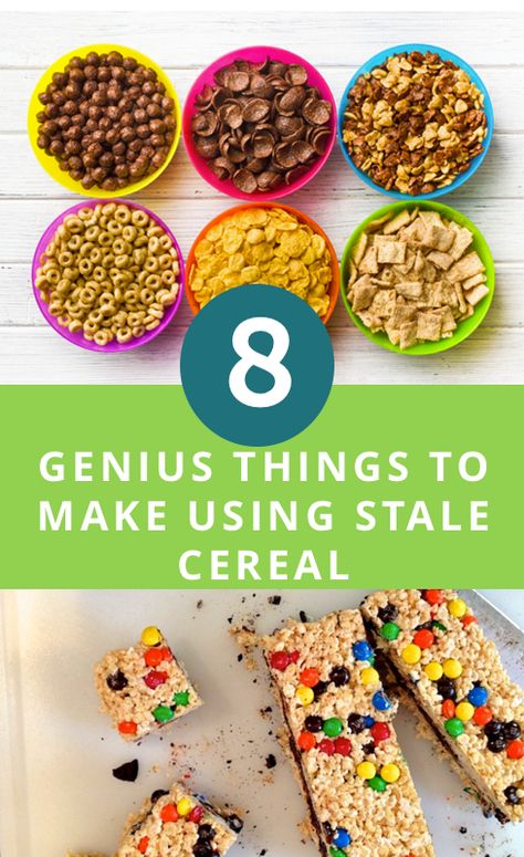 Never let your cereal go to waste again. What To Do With Stale Cheerios, What To Do With Leftover Cereal, Stale Cheerios Recipes, Stale Cereal Recipes, Leftover Cereal Recipes, Kix Cereal Recipes, Cereal Recipes Snacks, Wic Ideas, Cereal Ideas