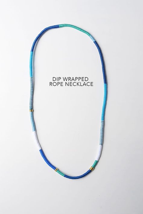 DIY Wrapped Rope Necklace - Alice and Lois Embroidery Thread Necklace Diy, Rope Wrapping, Necklace Repair, Wrapped Rope, Victoria Kay, Horseshoe Pendant, Diy Wrap, Rope Wrapped, Clear Tape