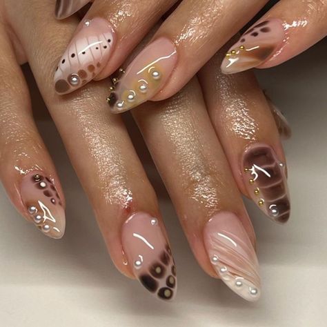 Blooming Gel, Brown Nails Design, Cherry Nails, Nagel Inspo, Dream Nails, Fire Nails, Funky Nails, Minimalist Nails, Dope Nails