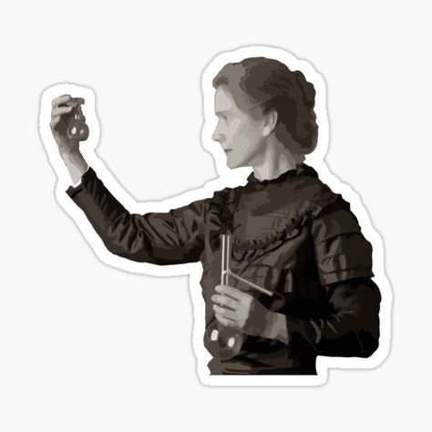 Radioactive Stickers | Redbubble Marie Curie Aesthetic, Marie Curie Dibujo, Iconic Stickers, Radioactive Symbol, Weird Stickers, Dibujos Anime Chibi, Science Stickers, Women Scientists, Documents Design