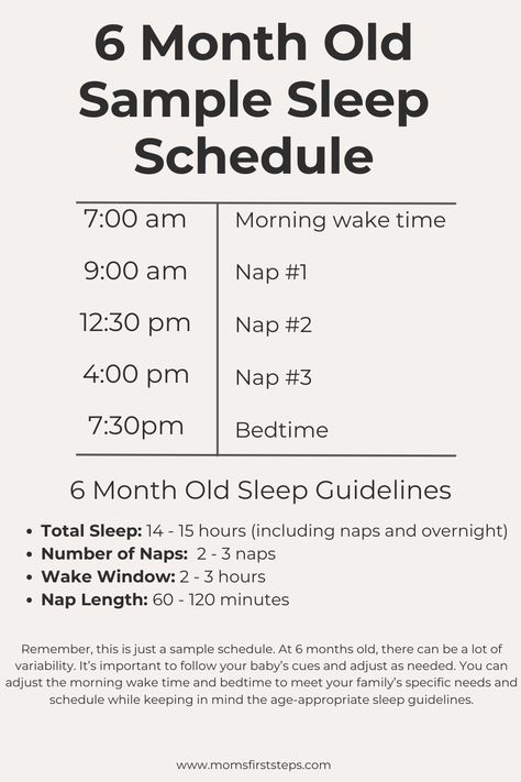 Sleep schedule for 6 month old baby plus expert tips to implement 6 month nap schedule. This sleep schedule for a 6 month old is age-appropriate and can be customized to fit your family's specific schedule and 6 month baby routine. Perfect for families looking for a 6 month nap schedule. 6 month sleep schedule 3 naps for 6 month old schedule sleep. 4 Month Sleep Schedule, 6 Month Sleep Schedule, 3 Month Old Schedule, 6 Month Old Schedule, 6 Month Old Sleep, 3 Month Old Sleep, 4 Month Old Sleep, Wake Windows, 11 Month Old Baby