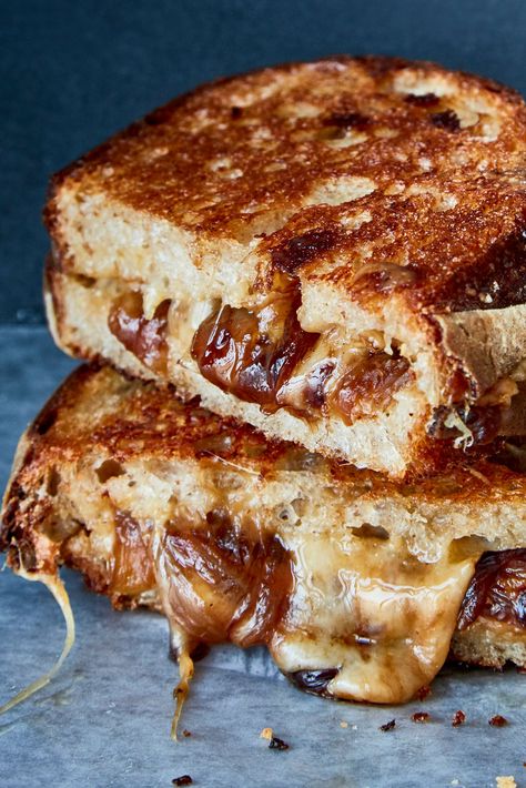 French Onion Grilled Cheese Recipe - NYT Cooking French Onion Grilled Cheese, Cakes Frosting, Toasted Sandwich Recipes, Taco Ring, Onion Grilled Cheese, Cheesecake Bar, Lemon Lush, Pecan Turtles, Grilled Sandwiches