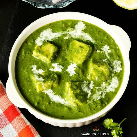 Palak Paneer Recipe (Indian Spinach Paneer) - Swasthi's Recipes Easy Paneer Recipes, Palak Paneer Recipe, Indian Cheese, Restaurant Style Recipes, Paneer Recipe, Jeera Rice, Gravy Sauce, Paneer Recipes, Masala Recipe