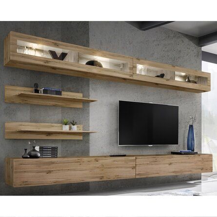 Modern Wall Units, Floating Entertainment Center, Living Room Entertainment Center, Modern Entertainment Center, Living Room Entertainment, Tv Wall Design, Living Room Tv Wall, Design Del Prodotto, Living Room Storage