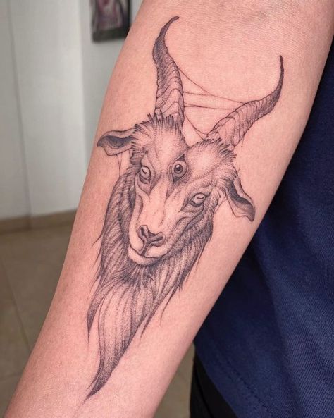 3 Eyed Goat Tattoo, Goat Head Tattoo, 3rd Eye Tattoo, Tattoos And Their Meanings, Coraline Art, Goat Head, Goat Skull, Tattoo Cover-up, Head Tattoos