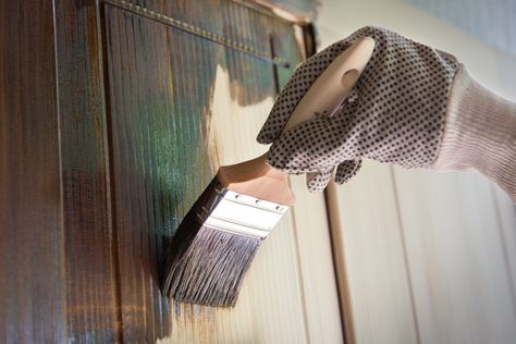 Linseed Oil Paint, How To Restain Cabinets, Restain Cabinets, Restaining Cabinets, Refacing Cabinets, Painting Over Stained Wood, Pine Tar, Stain On Pine, Screen Porch