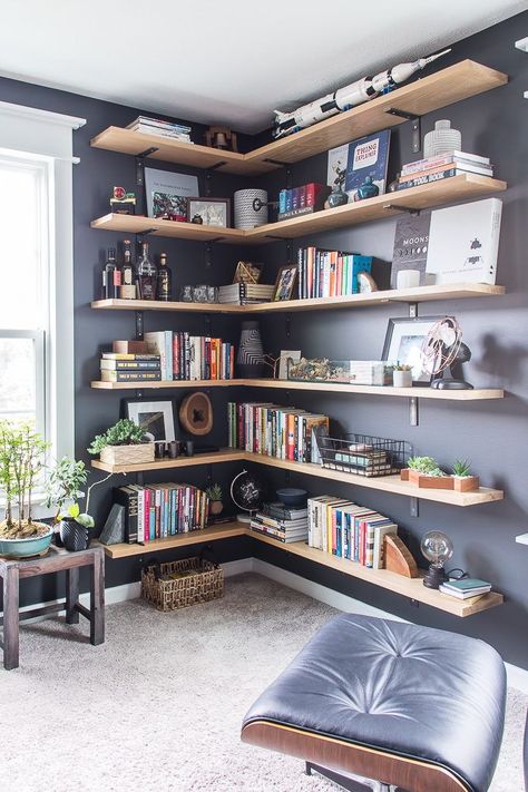 Home Office Ideas - Bookshelves Home Library Design, Workspace Inspiration, Affordable Decor, Home Office Setup, Upgrade Your Home, Living Room Inspo, Home Library, Office Inspiration, Office Home