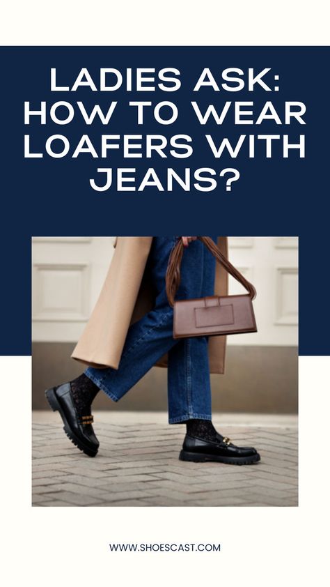 “How to wear loafers with jeans”, is the question that ladies keep asking me. Loafers are quite trendy right now and have been for the past few years. Just like every other trend, they made an appearance again after a while, and they’re here to stay! #shoecast #Shoes #ShoeLove #ShoeStyle #ShoeAddict #FashionShoes #Footwear #ShoeObsession #Sneakers #HighHeels #Boots #FlatShoes #SandalSeason #ShoeInspiration #ShoeGoals #ShoeOfTheDay Loafers With Jeans, Highheels Boots, How To Wear Loafers, Shoe Inspiration, Shoe Obsession, The Question, Shoe Style, Shoes Flats, Fashion Shoes