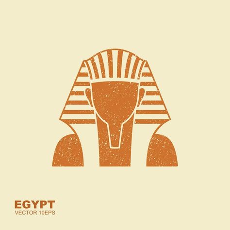 Ancient Egypt Graphic Design, Sphinx Drawing Egyptian, Herogliphic Egypt, Egyptian Graphic Design, Egyptian Shapes, Pharaoh Illustration, Pharaoh Logo, Ancient Egypt Illustration, Egyptian Logo