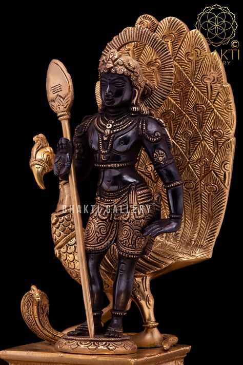 "*Big Murugan Statue in Brass, 12\" Inch Tall Big Brass Black Gold Finish Kartikeya Idol, Karthikeyan, Karthikeya Murty, Lord Murugana, Kartik, Big Murugan Figurine, Brass Karthikeyan, Skanda Shanmukha, Murgan Murugar Silai, Subramanya Swamy, Hindu God of Tamils, Black Gold Finish Murugan Idol, Kartikey Karthika, Black Kartik Moorti, Kumara Swamy Murti, Karttikeya Karthik, Lord Kartikeyan Big, Subrahmanya Morti* Weight: 4.5 kg Approx Measurement: Height- 30 cm / 12 Inches Approx Width- 15 cm / 6 Murugan Aesthetic Wallpaper, Murugan Statue, Lord Kartikeya, Subramanya Swamy, Puja Decor, Best Love Pics, Mani Ratnam, Lord Murugan Wallpapers, Lady Justice