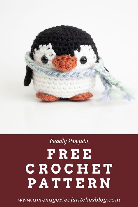 This adorable and cuddly penguin is made using chunky yarn which means it works up super quick! You'll have a sweet friend to gift, or keep for yourself, in no time! This little guy is perfect for winter and is even ready for those cold snowy days with his colorful scarf!. Free pattern can be found on my blog! Penguin Free Crochet Pattern, Crochet Keychain Patterns, Penguin Crochet Pattern, Crochet Vest Pattern Free, 2023 Crochet, Keychain Patterns, Minion Crochet, Crochet Penguin, Mini Amigurumi