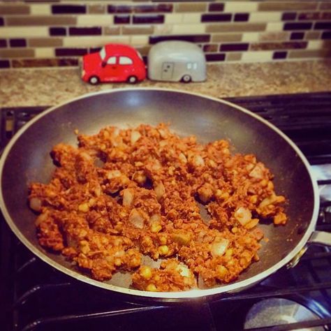 Chickpea Chorizo, Chorizo Salad, Vegan Meat Recipe, Vegan Chorizo, Vegan Meat, Rv Kitchen, Meat Recipe, Meat Alternatives, Meat Substitutes