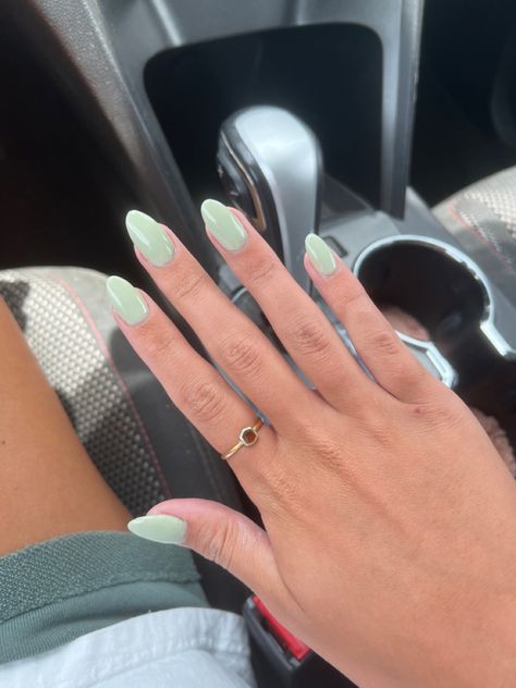 Sage Green Nails Almond, Sage Green Almond Nails, Nails Almond Design, Green Nails Almond, Green Almond Nails, Sage Green Nails, Nails Almond, Nail Inspiration, Nails Inspo