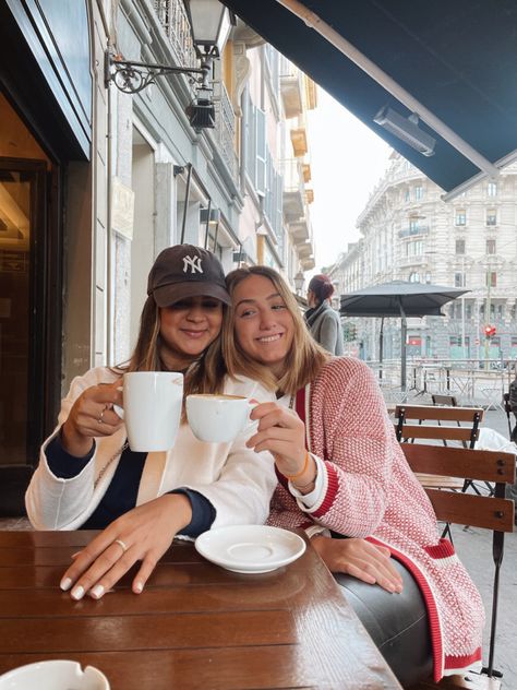 Coffee Date Pictures Friends, Cafe With Friends Aesthetic, Community Photoshoot, Sister Picture Poses, 2024 Intentions, Cafe Poses, Nyc Pictures, Futuristic Vintage, Bestie Photoshoot