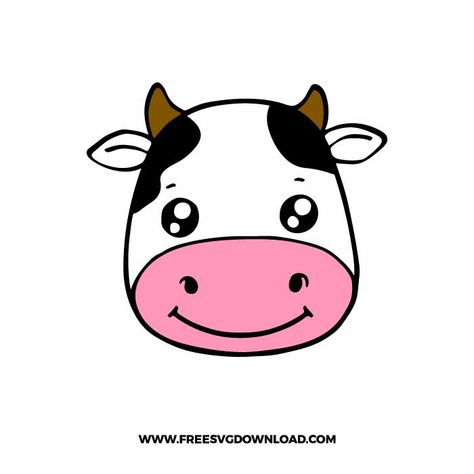 Simple Cow Face Drawing, Cow Face Drawing Easy, Cow Simple Drawing, Cow Svg Free Files For Cricut, Cow Head Painting, Simple Cow Drawing, Cow Face Drawing, Cow Head Drawing, Cow Svg Free