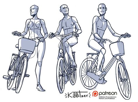 Riding bike reference sheet -PREVIEW- | kibbitzer on Patreon Reference Sheet Base Human, Riding A Bike Drawing Reference, Anime Riding Bike, Riding Bike Drawing Reference, Biking Reference, Riding A Bike Reference, Riding Bike Reference, Reading Reference Pose, Riding A Bike Drawing