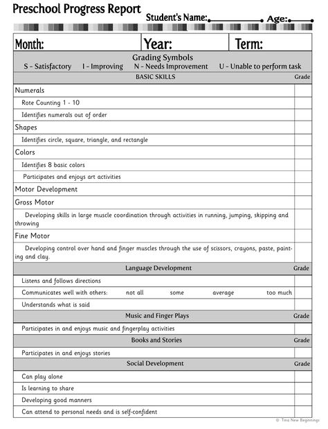 Daycare Progress Report, Weekly Progress Report Preschool, Progress Report For Kindergarten, Progress Report Template Free Printable, Progress Reports For Preschool, Preschool Report Card Templates, Preschool Progress Report Template, Preschool Report Card, Preschool Progress Report