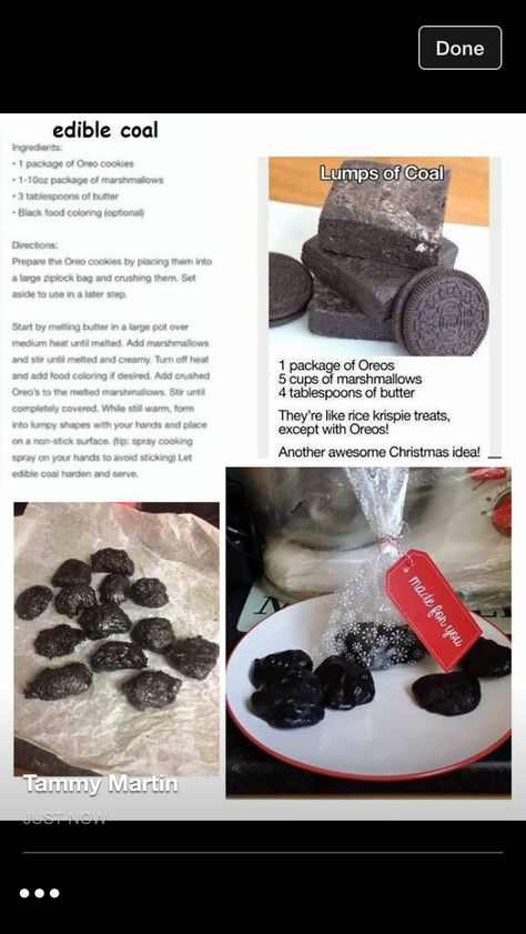 Edible Coal Recipes, Edible Coal For Christmas, Coal Dessert, Coal Recipe, Coal Christmas, Christmas Nibbles, Christmas Coal, Christmas Yummies, Easy Chocolate Desserts