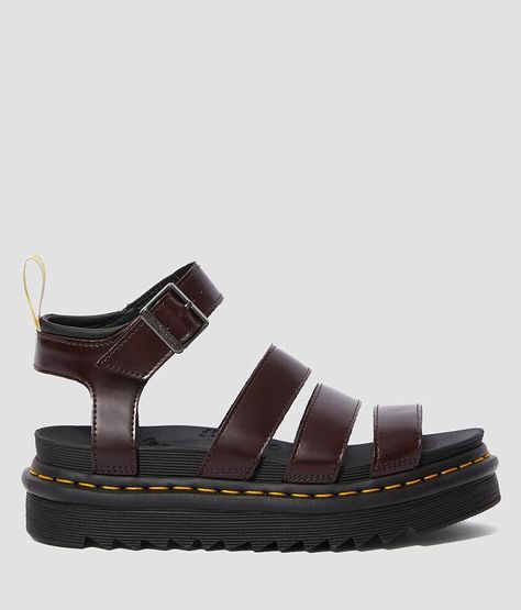 Dr. Martens Blaire Vegan Leather Sandal - Women's Shoes in Cherry Red | Buckle Doc Marten Sandal, Brown Doc Martens, Fila Sandals, Doc Martens Sandals, Dr Martens Blaire, Dr Martens Sandals, Hex Girls, Sandal For Women, Womens Gladiator Sandals