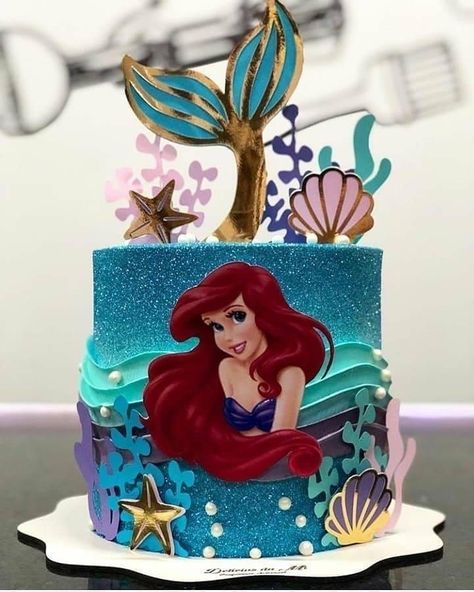 Little Mermaid Birthday Cake, Ariel Cake, Ariel Birthday Party, Mickey Mouse Birthday Cake, Disney Princess Cake, Mermaid Birthday Cakes, Ariel Birthday, Creative Cake Decorating, Cake Decorating Frosting