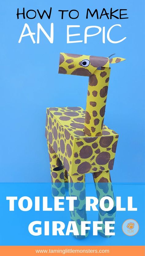 Turn your recycling into this Epic Toilet Roll Giraffe. A DIY toy that can be used as a craft activity for kids, for pretend play and even a STEM biology lesson. This tutorial has step by step instructions on how to make an epic toilet roll giraffe. Stem Biology, Giraffe Craft, Craft Activity For Kids, Giraffe Crafts, Zoo Activities, Pink Giraffe, Puppet Crafts, Toilet Paper Roll Crafts, Toys Toys