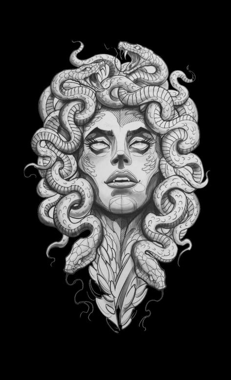 Medusa Drawing, Astronomy Tattoo, Hair Shape, Ma Tattoo, Medusa Tattoo Design, Medusa Art, Ear Tattoo Ideas, Ear Tattoos, Greek Mythology Tattoos