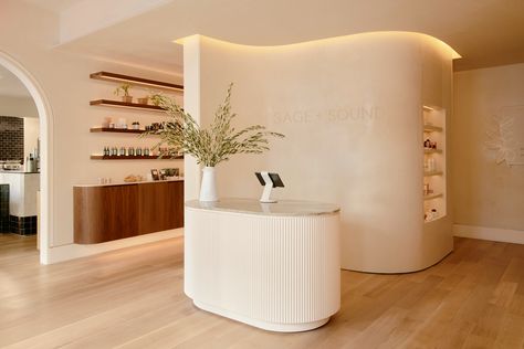 Sage & Sound - RDC | Retail Architects New York, NY Clinic Decor, Wellness Space, Spa Interior Design, Soft Launch, Spa Interior, Salon Suites, Clinic Design, Spa Design, Salon Interior Design