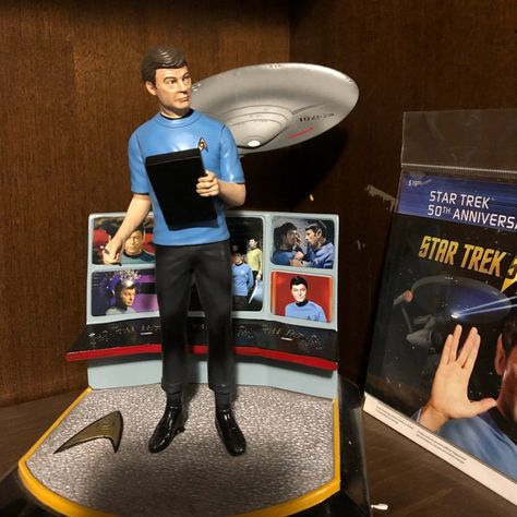 Hawthorn Village - Bradford Exchange - Star Trek Dr Mccoy Figurine - With Certificates - In A Never Opened Box. Dr Mccoy, Star Trek Collectibles, Enterprise Ncc 1701, Bradford Exchange, Live Long, Star Trek, Blue Color, Collectibles, Vinyl