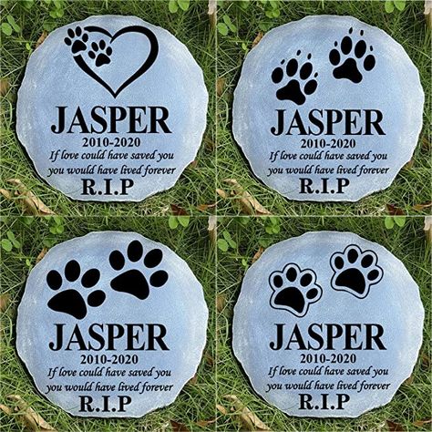 Amazon.com: Personalized Memorial Stone for Dog & Cat, Custom Pet Memorial Stone with Paw Print, Gift for Loss of Dog & Cat (Style 3) : Pet Supplies Personalized Memorial Stones, Dog Memorial Stone, Cat Custom, Pet Grave Markers, Pet Memorial Stones, Memorial Wind Chimes, Backyard Lawn, Loss Of Dog, Personalized Pet Memorial