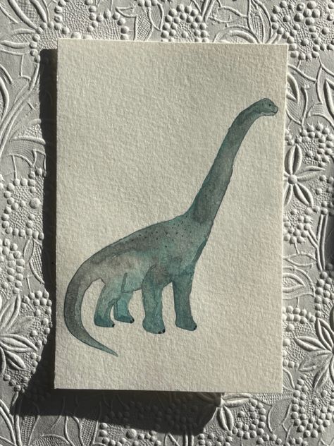 Watercolor Dinosaur Painting, Dino Watercolor, Dinosaur Watercolor, Watercolor Dinosaur, Dinosaur Cards, Dinosaur Drawing, Watercolor Pencils, Watercolor Cards, Christmas Presents