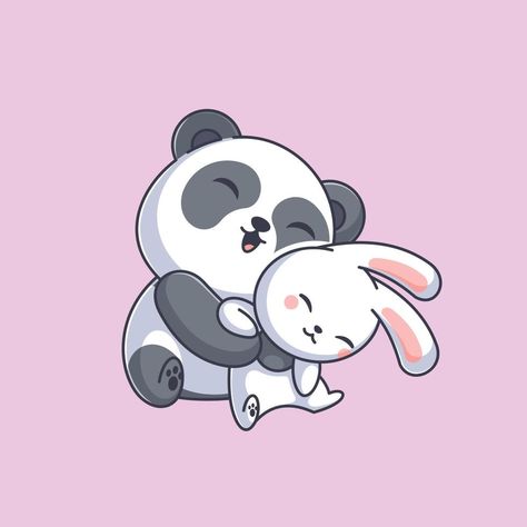 Panda Drawings, Drawing Panda, Wallpaper Panda, Panda Sketch, Hug Cartoon, Hugging Drawing, Cute Panda Drawing, Panda Hug, Doodles Bonitos