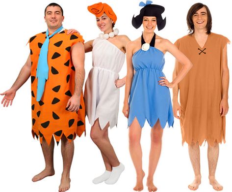 Wilma And Pebbles Costume, Baby Twin Halloween Costumes, Bf Halloween Costumes, Baby Pebbles Costume, Orange Fancy Dress, Mom And Dad Costumes, Flinstones Party, Wilma Flintstone Costume, Fred Flintstone Costume