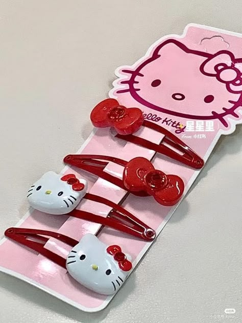 Hello Kitty Hair Accessories, Hello Kitty Nail Polish, Cutesy Aesthetic, Hello Kitty Things, Hello Kitty Merchandise, Hello Kitty Keychain, Kitty Clothes, Hello Kitty Clothes, Miraculous Ladybug Oc