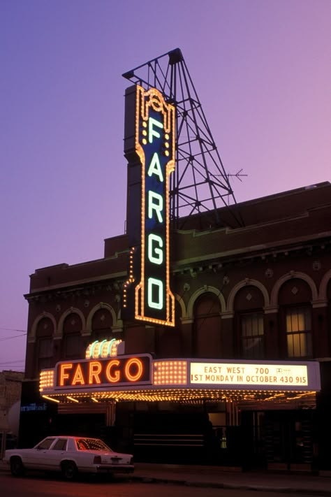 Fargo Aesthetic, Night On The Town Aesthetic, North Dakota Aesthetic, Fargo Poster Movie, Medora North Dakota, Bismarck North Dakota, Indoor Things To Do, North Dakota Travel, Fargo North Dakota