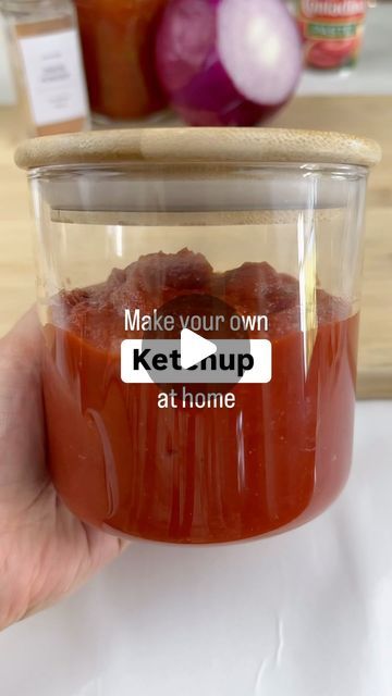 Levi Jensen on Instagram: "HOMEMADE KETCHUP 🍅 🧄 🧅✨  Make your own ketchup at home in under 10 minutes 🙌  Most commercial ketchups are full of refined sugar, food colorings, preservatives and other additives.   Here’s a way to enjoy your favorite condiment without any of the unnecessary ingredients 👏🏼  ⭐️How you can make it⭐️  1 cup tomato paste 1 tsp garlic powder 1 tsp onion powder 1 tsp salt 3 tbsp white vinegar 2 tbsp maple syrup  3/4 cup water  Combine all ingredients and bring to a simmer on medium heat while stirring for 5 minutes.   Store in the fridge in an airtight container.   Enjoy ❤️  #homemade #homemaderecipe #ketchup #easyrecipes #healthyrecipe #healthyfamily" How To Make Homemade Ketchup, Catsup Recipe Homemade Ketchup, How To Make Tomato Ketchup At Home, How To Make Catsup Homemade Ketchup, Homemade Organic Ketchup, Ketchup Recipe, Homemade Ketchup, Plant Based Cookbook, Homemade Condiments