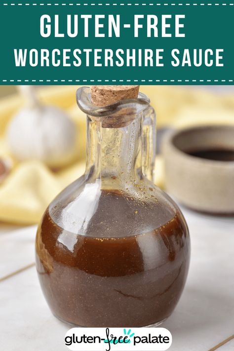 This gluten-free Worcestershire sauce is everything you hoped for and more. It has the distinct sweet, tangy, and spicy flavor you know, and it is so easy to make at home. Worcestershire Sauce Substitute, Gluten Free Worcestershire Sauce, Worcestershire Sauce Recipes, Gluten Free Meatloaf, Gluten Free Gravy, Gluten Free Sauces, Basting Sauce, Soy Recipes, Gluten Free Living