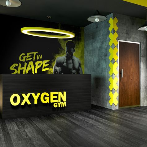 Fitness Design Gym, Gym Architecture, Commercial Gym Design, Gym Wall Stickers, Gym Design Interior, Gym Bar, Gym Wall Decor, Gym Wallpaper, Gym Room At Home