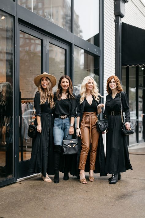 Dallas bloggers wearing black shirt dresses Dress In Winter, Shirt Dress Outfit, Wear To Work Dress, Black Tie Dress, Timeless Dress, Fashion Trends Winter, Winter Outfit Inspiration, Maxi Shirt Dress, Shirt Dress Style