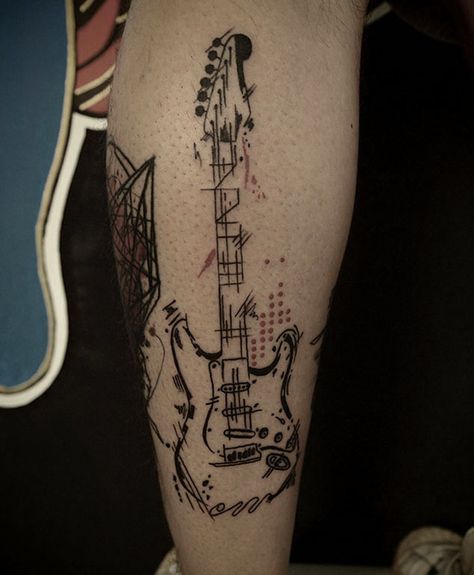 Juju par Cindy Tattoo Guitar, Rock N Roll Tattoo, Atrapasueños Tattoo, Guitar Tattoo Design, Sketch Style Tattoos, Guitar Tattoo, Music Tattoo Designs, Tattoo Font, Music Tattoo