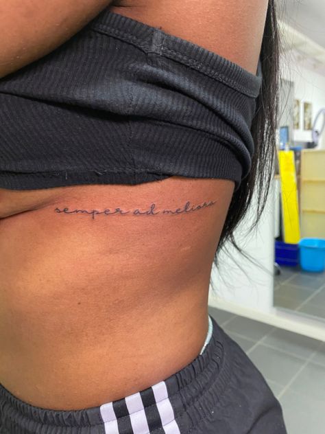 Bigger Tattoos For Women, Semper Ad Meliora Tattoo, Ad Meliora Tattoo, Semper Ad Meliora, Ad Meliora, Small Girly Tattoos, Girly Tattoos, Mini Tattoos, Tattoo Idea