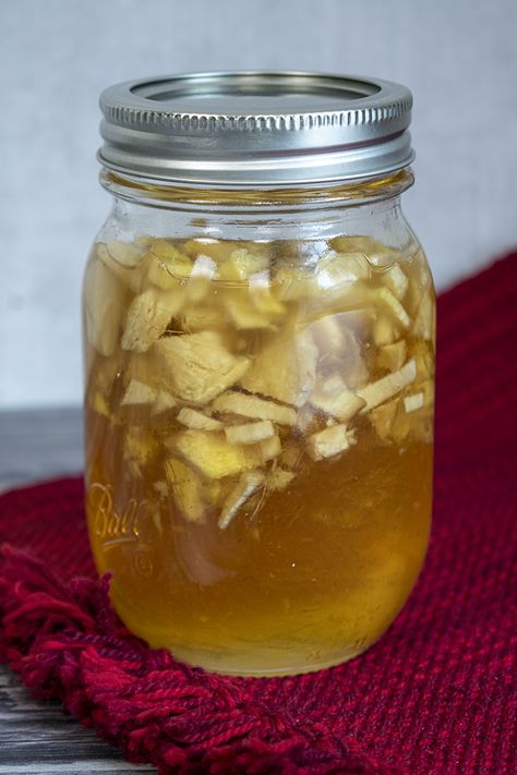 How To Make Honey-Fermented Ginger + My Easy Ginger Peeling Hack Fermented Ginger, Fermented Recipes, Sausage Muffins, Ginger Honey, Southern Desserts, Fermentation Recipes, Ginger Slice, Lemon Benefits, Ginger And Honey